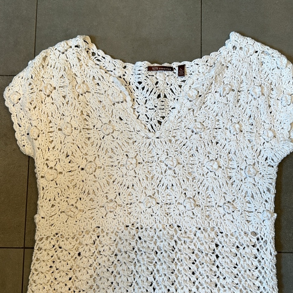 525 America Crocheted, One Hundred Percent Cotton Tunic/ Top - Picture 3 of 13